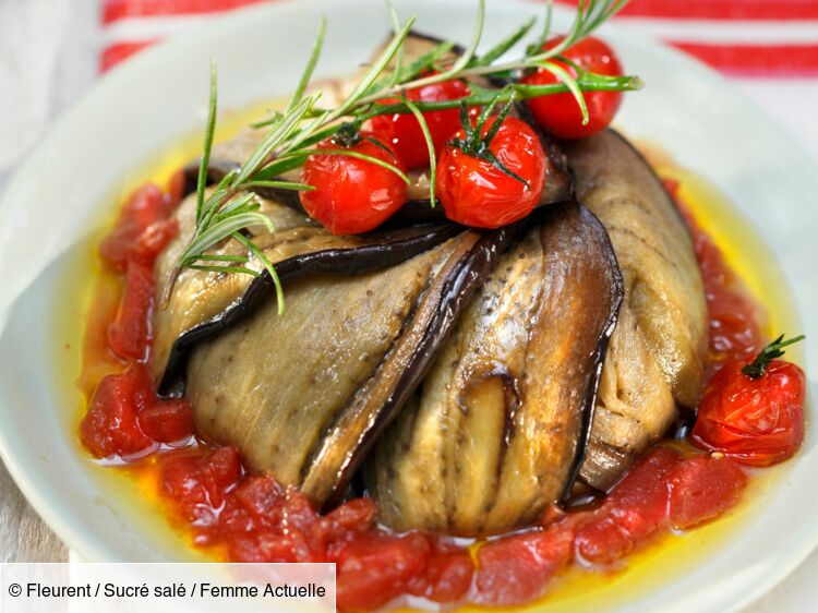 Papeton d’aubergines au coulis de tomates fraiches