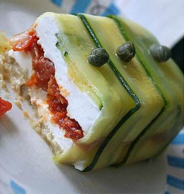 Terrine de chèvre aux poivrons et courgettes