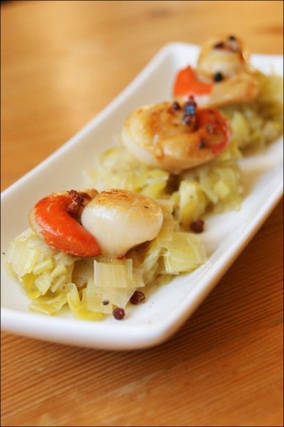 Coquilles Saint Jacques aux poireaux